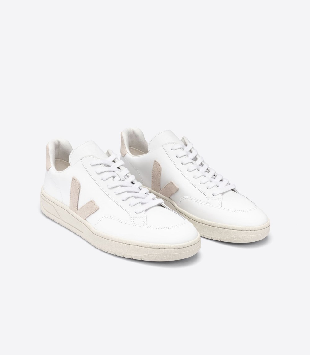 Veja Trainers Mens White - V-12 Leather - VLRG-92463